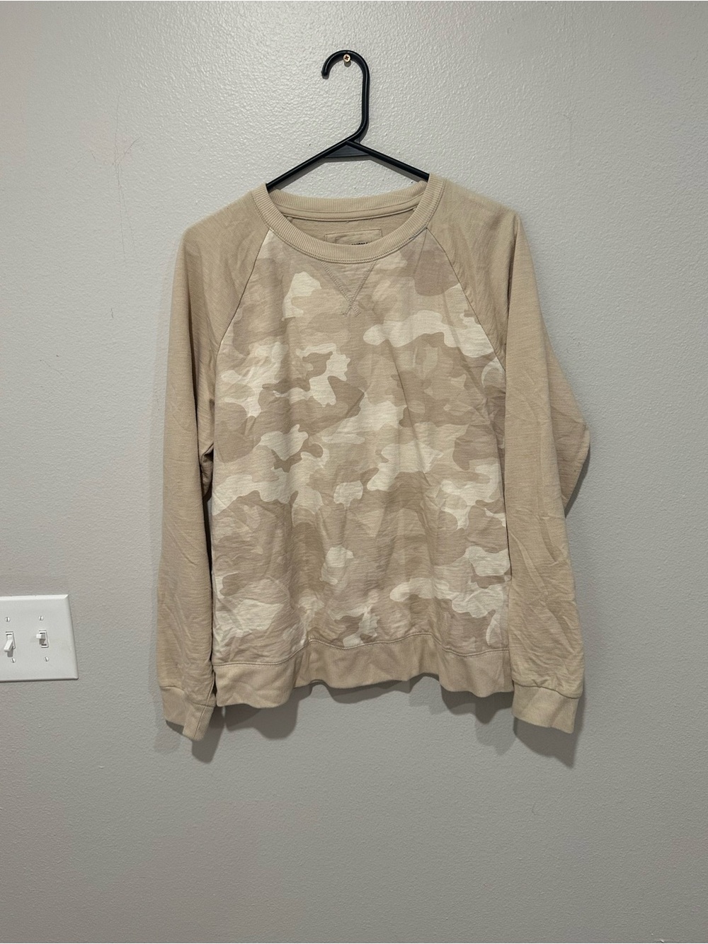 Soma Women's Beige Camo Crewneck Sweatshirt